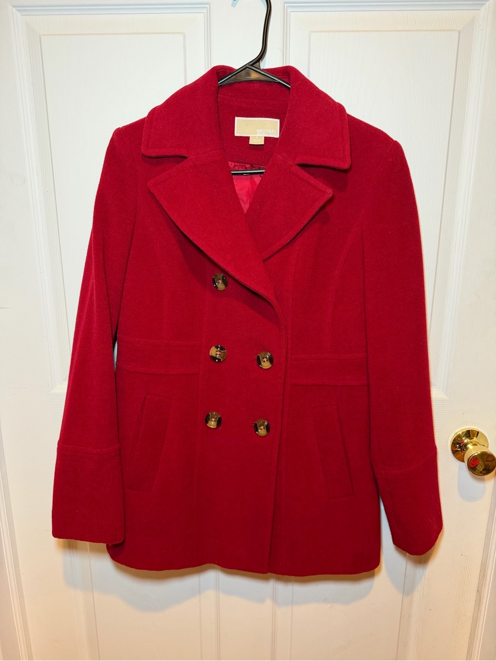 MICHAEL Michael Kors Red Double-Breasted Peacoat